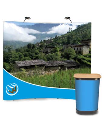 Beurswand Pop Up Curved 3x3